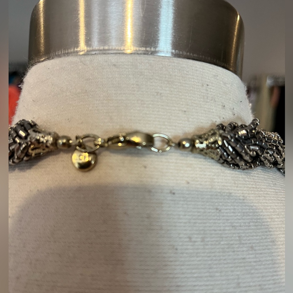Vintage Loft 2-tone braided seeded bead necklace - Picture 7 of 9
